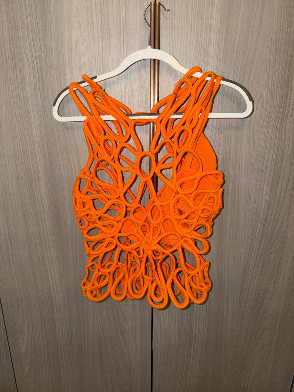 Cult Gaia Orange Crochet Loop Tank Top - Picture 2 of 5
